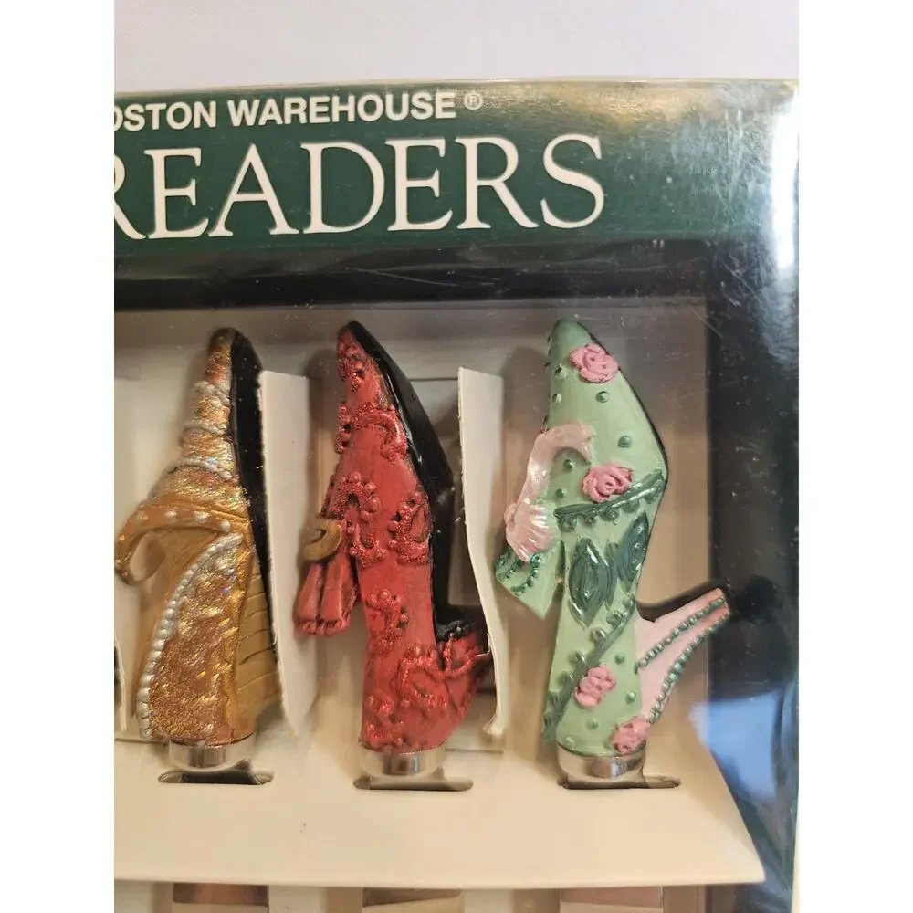 Boston Warehouse Fancy Feet Shoe Themed Glitter Canape Cheese Spreaders Set Of 4